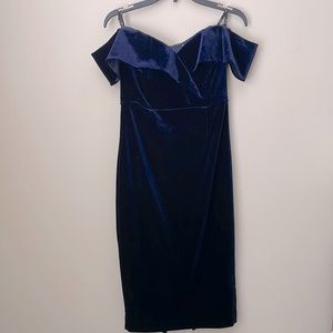 Bardot Navy Blue Velvet Dress
